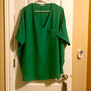 Green crepe blouse